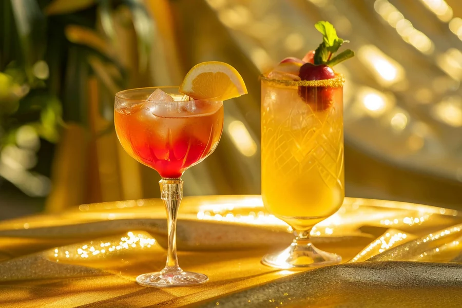 Rise cocktail with peach schnapps and orange juice